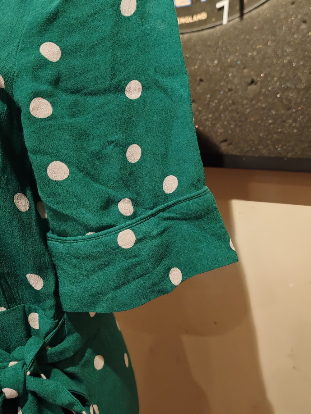 &Other Stories Green Polka Dot Midi Wrap Dress. - Picture 7 of 12